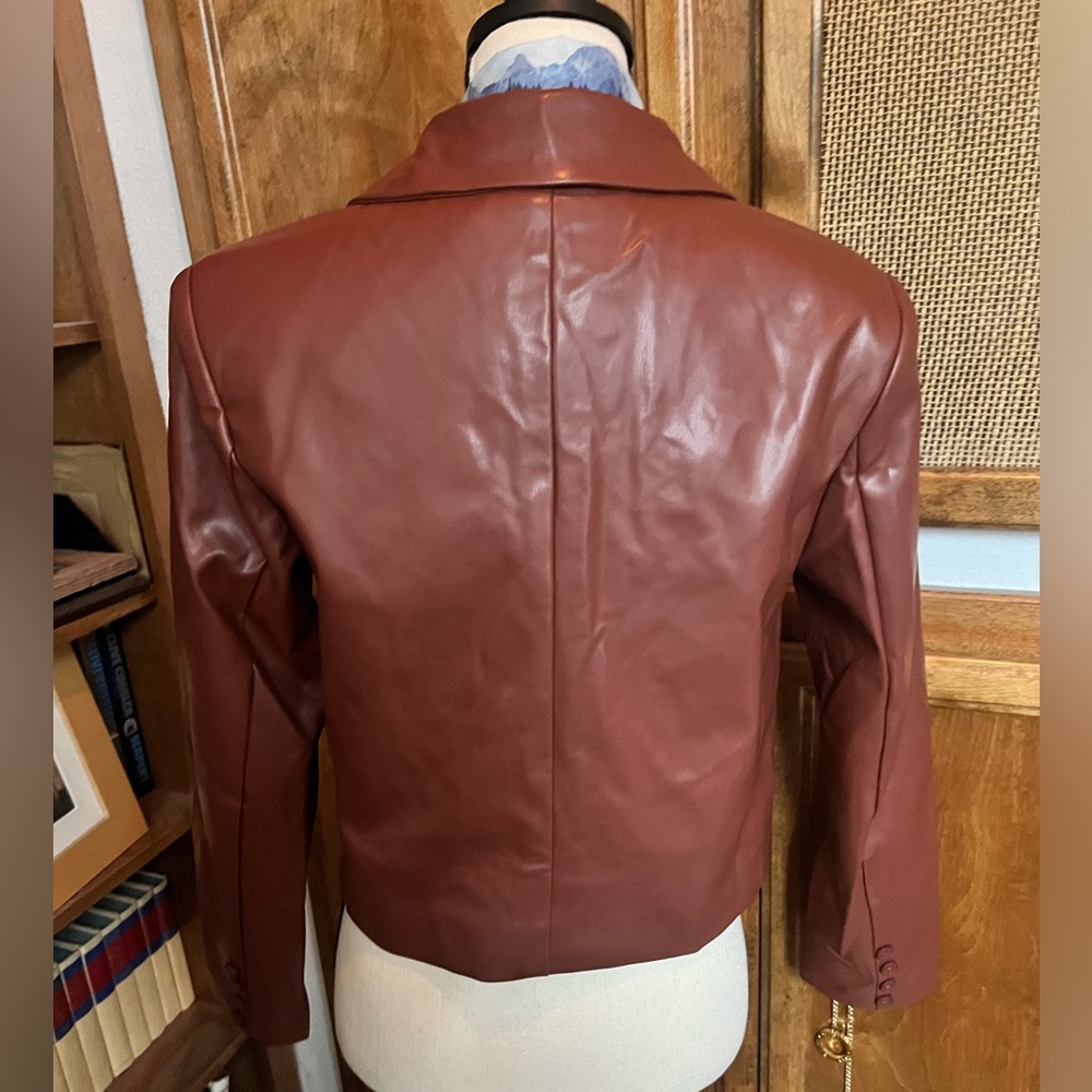 NWT Faux Leather Jacket Size S - Picture 3 of 6